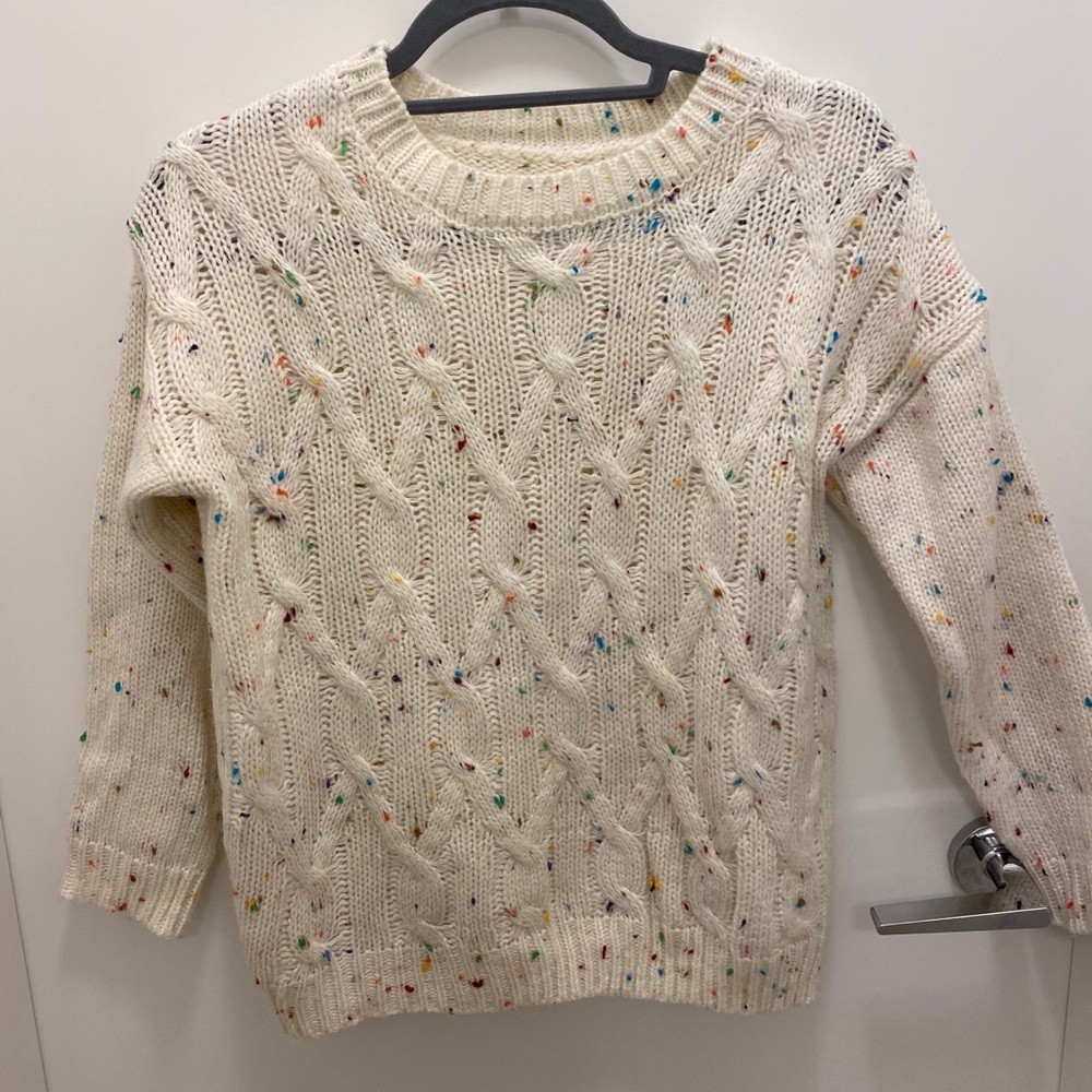 Flecked cable knit sweater S